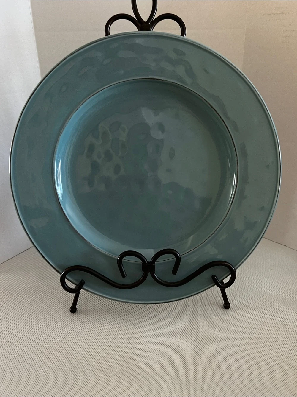 Pier 1 Martillo Dinner Plate Turquoise Ceramic Sz 10.5”